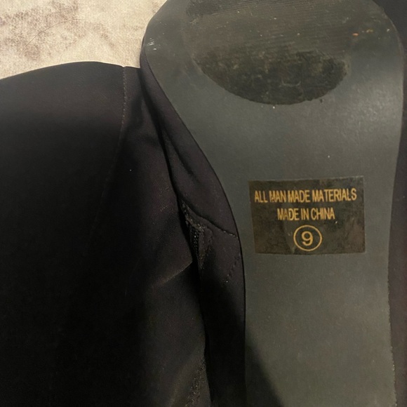 Black Lace Up High Heel Boots - Picture 3 of 3